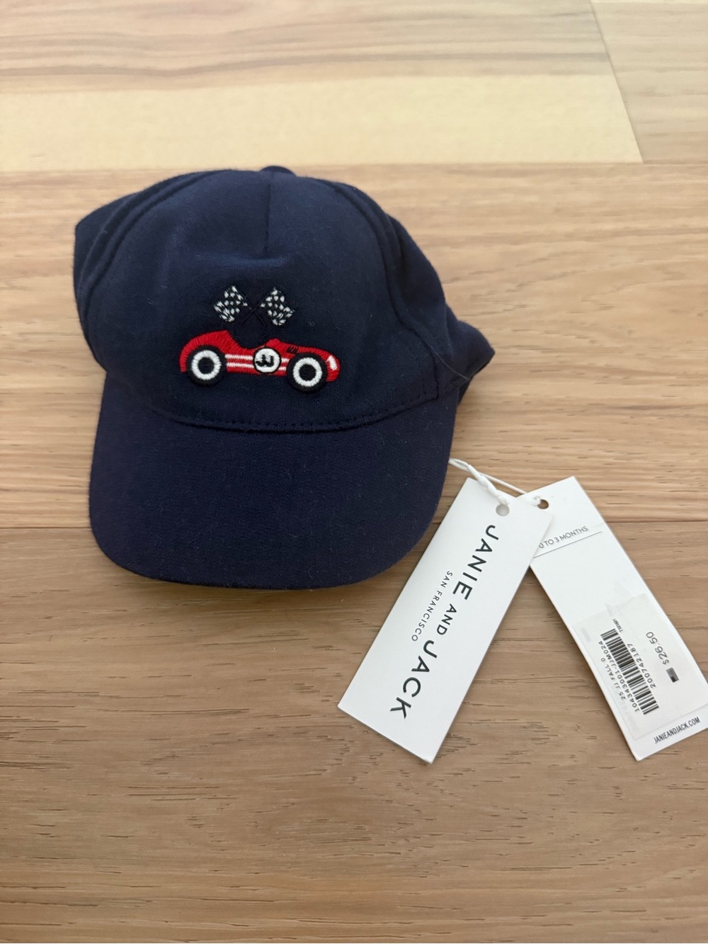 NWT Janie and Jack Race car baseball cap 0-3 months